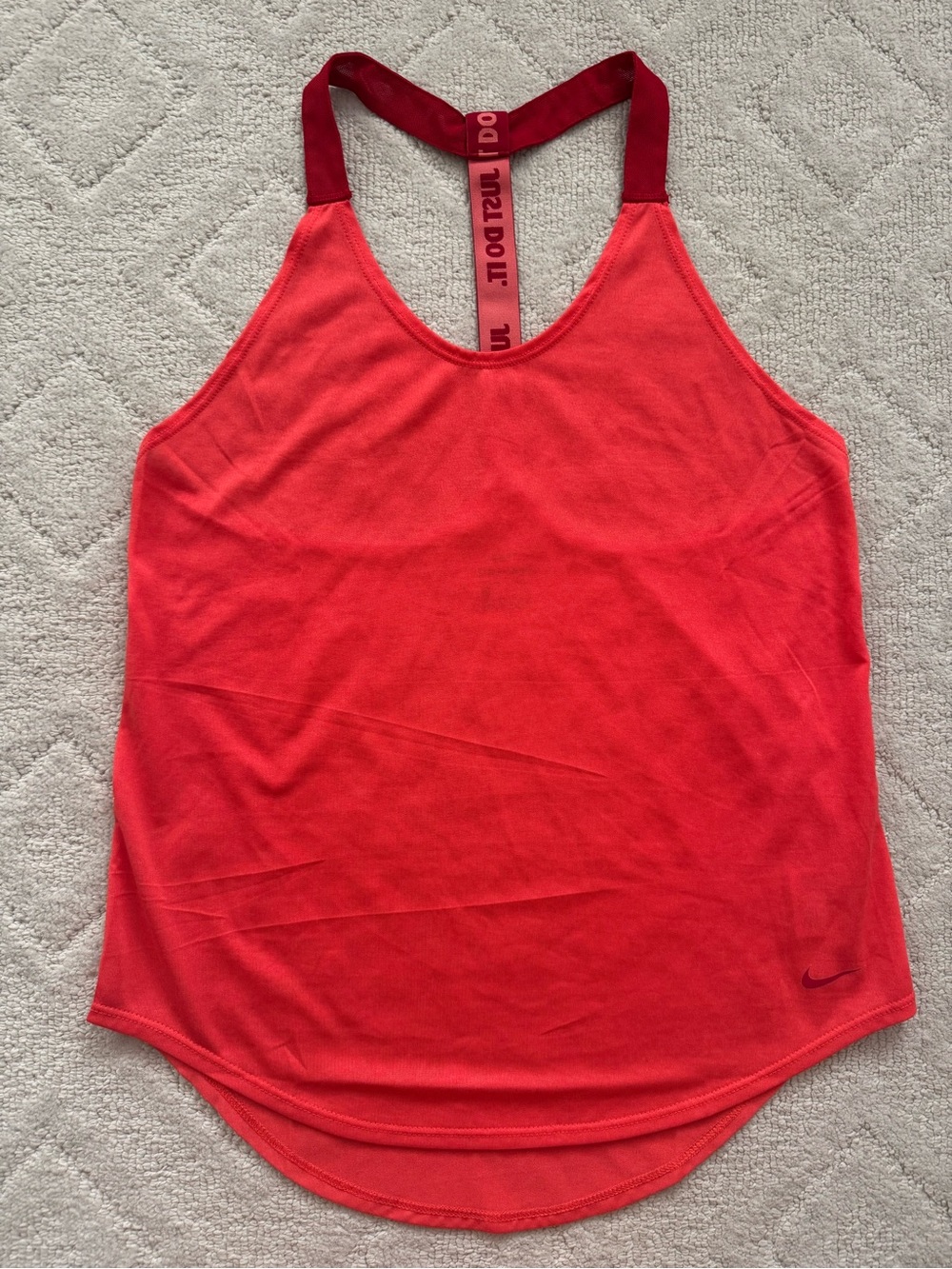 Nike Women Coral-Red Racerback Athletic Tank: S